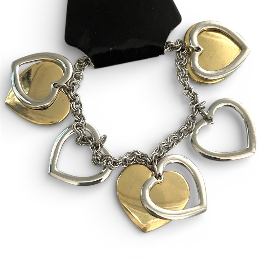 Chic Heart Charm Bracelet in Gold and Silver